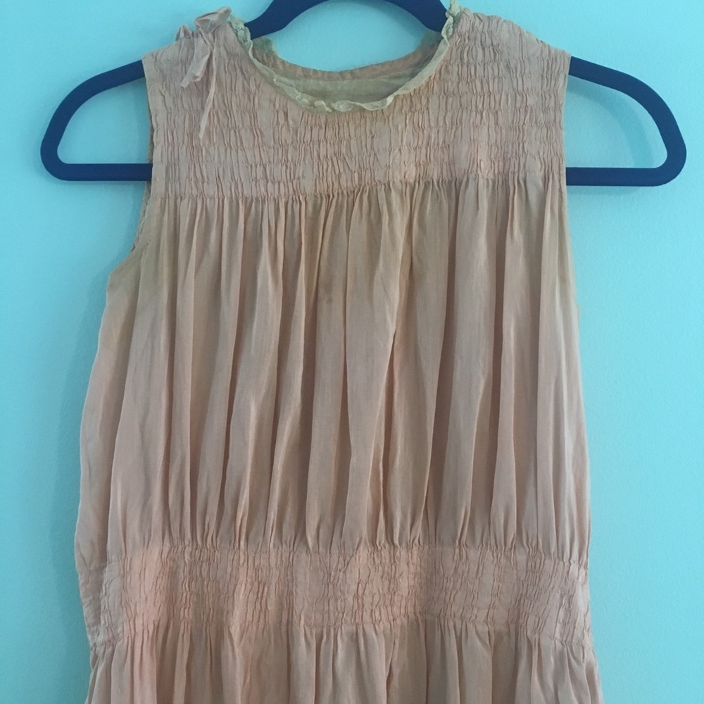 1920s silk peach juniors mini dress xs